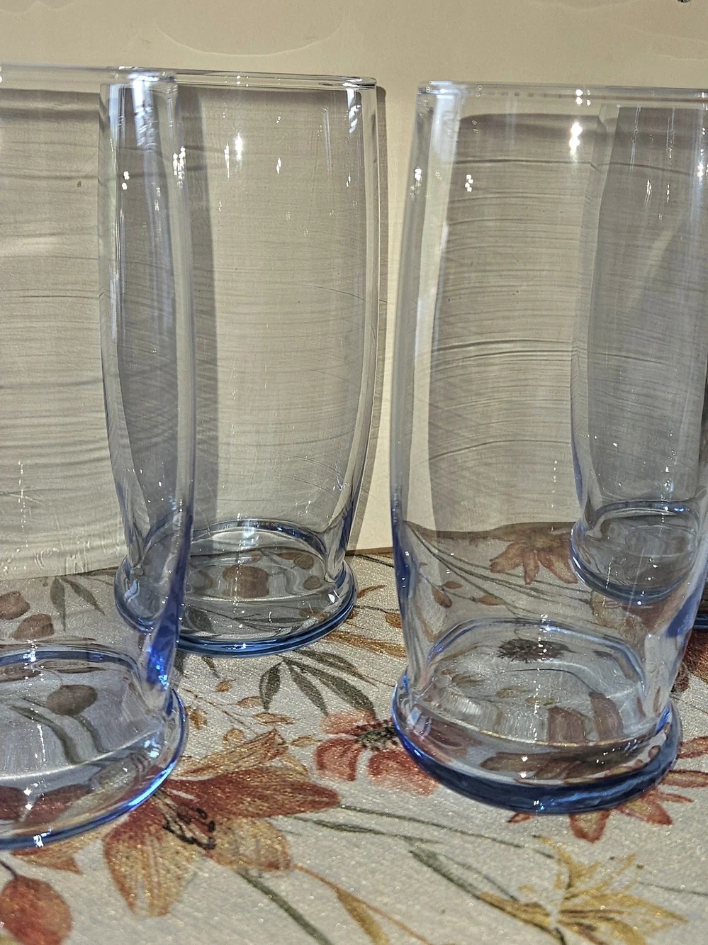 4 Vintage Libbey Misty Blue Prime Time Glass Tumblers